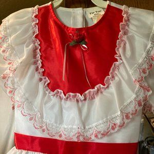 TIP TOP KIDS RED AND WHITE RED ROSES MADE IN USA